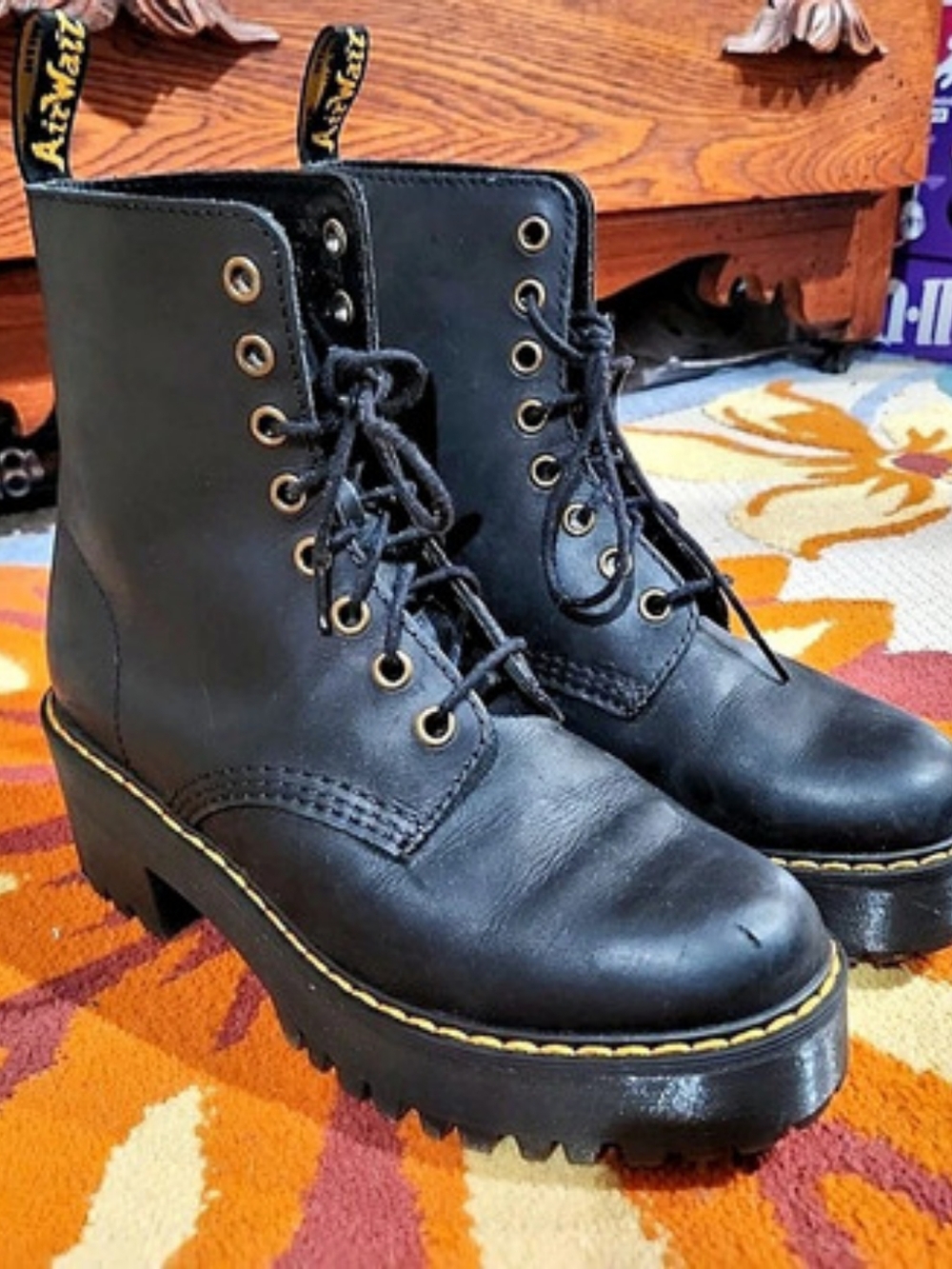 Dr. Martens Jadon Platform Combat Boots Black US 7